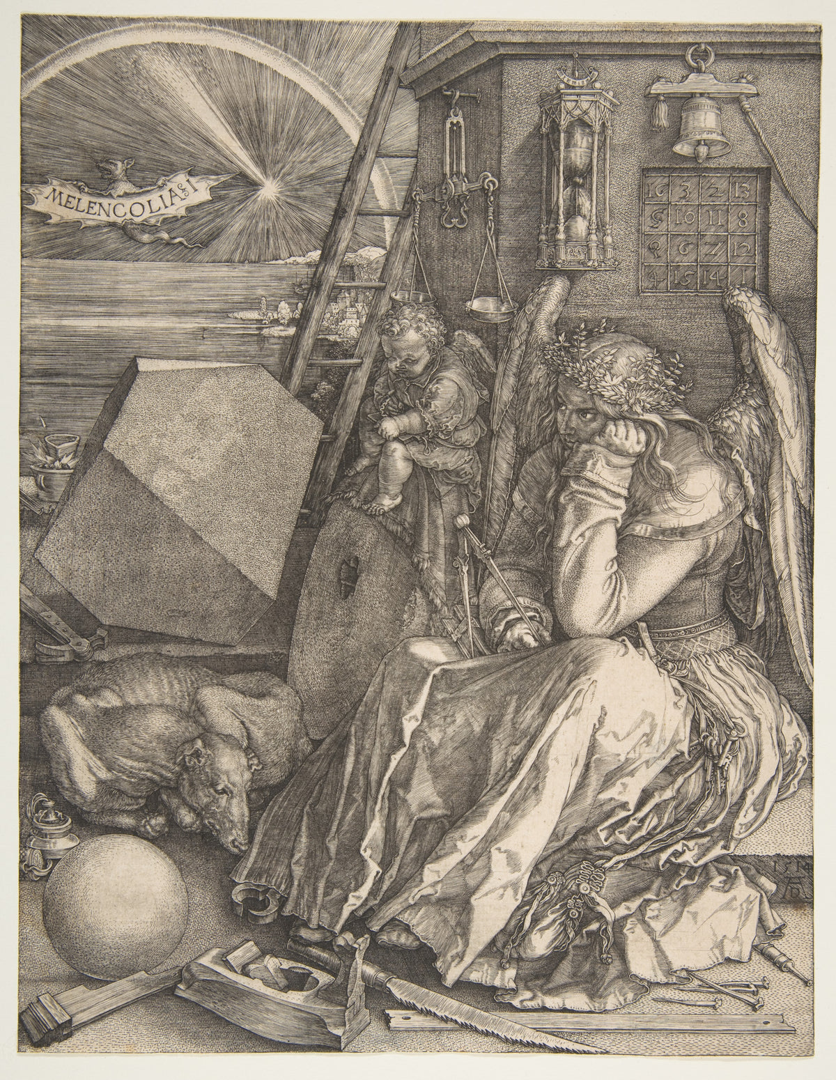 Melencolia I by Albrecht Dürer Art Poster with Magnetic Hanger